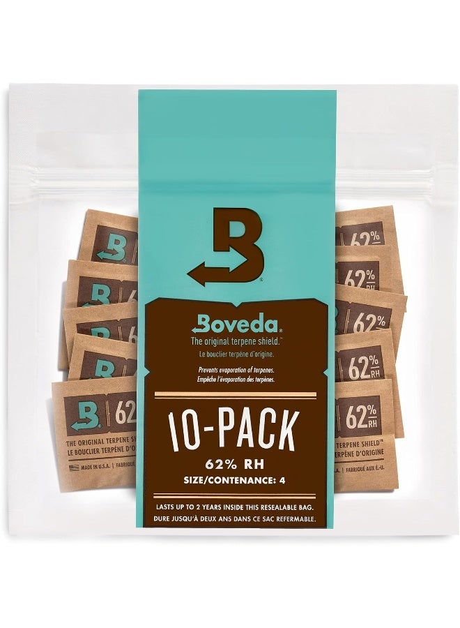 Boveda 62% Humidor Packets - 2 Way Humidity Control Packs- Size 4-10 Count Resealable Bag - Cigar Humidor Accessories - Bulk Humidity Packs - Relative Humidity Packs - Humidor Packet - Image 1